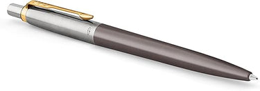 Parker Bolígrafo Jotter | lacado gris con adornos dorados | punta media | estuche de regalo